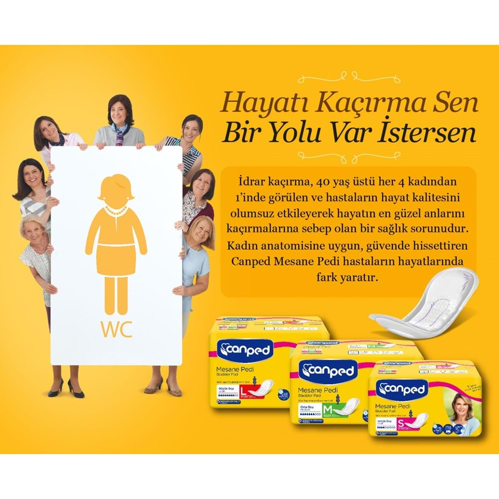 Canped Mesane Pedi Klasik S - Küçük - Small (İç Adet 12 Li) Tekli Paket