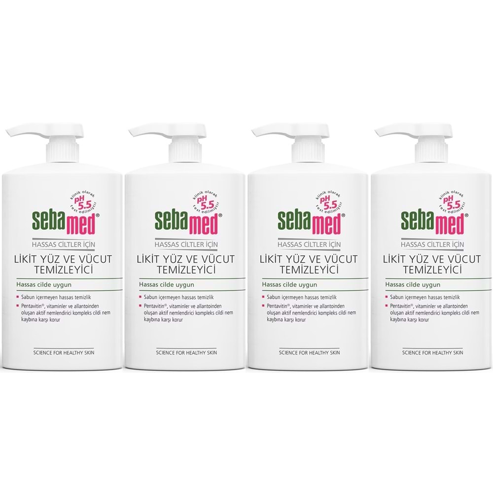 Sebamed Yüz ve Vücut Temizleyici Likit 300 ML (4 Lü Set)