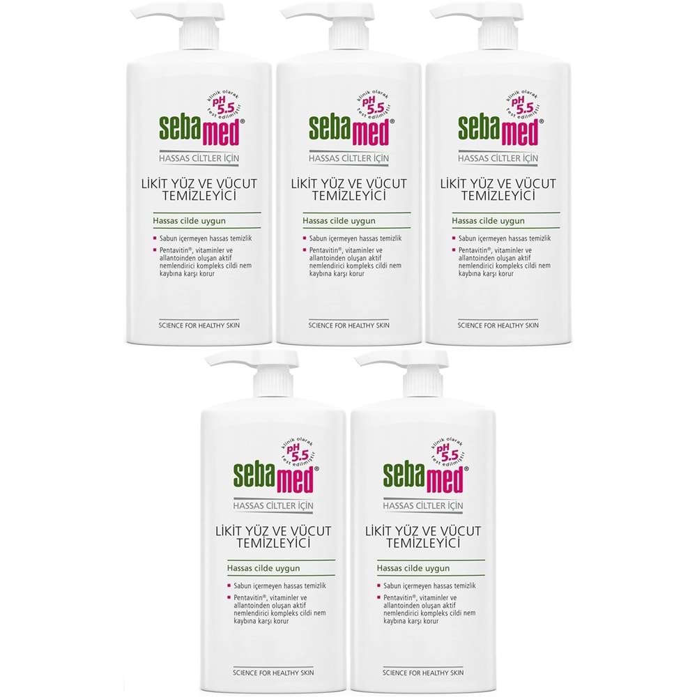 Sebamed Yüz ve Vücut Temizleyici Likit 750 ML (5 Li Set)