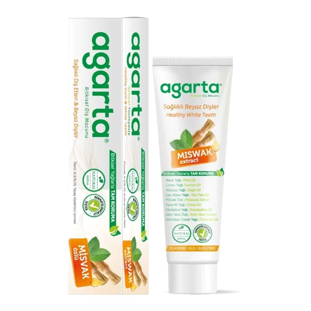 Agarta Doğal Diş Macunu 100ML Misvak özlü
