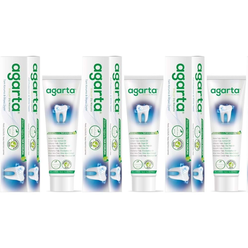 Agarta Doğal Diş Macunu 100ML Bitki Özlü (3 Lü Set)