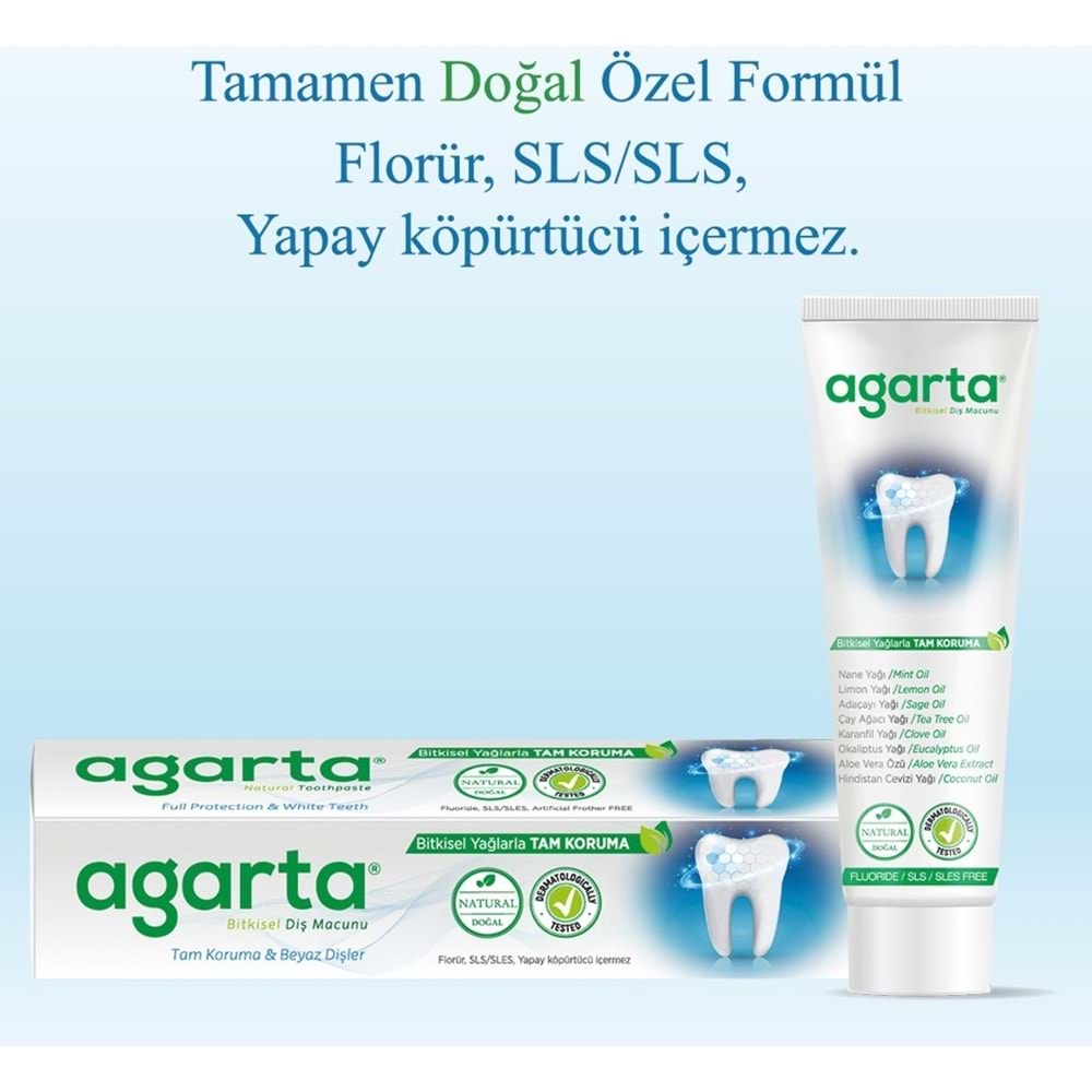 Agarta Doğal Diş Macunu 100ML Bitki Özlü (9 Lu Set)