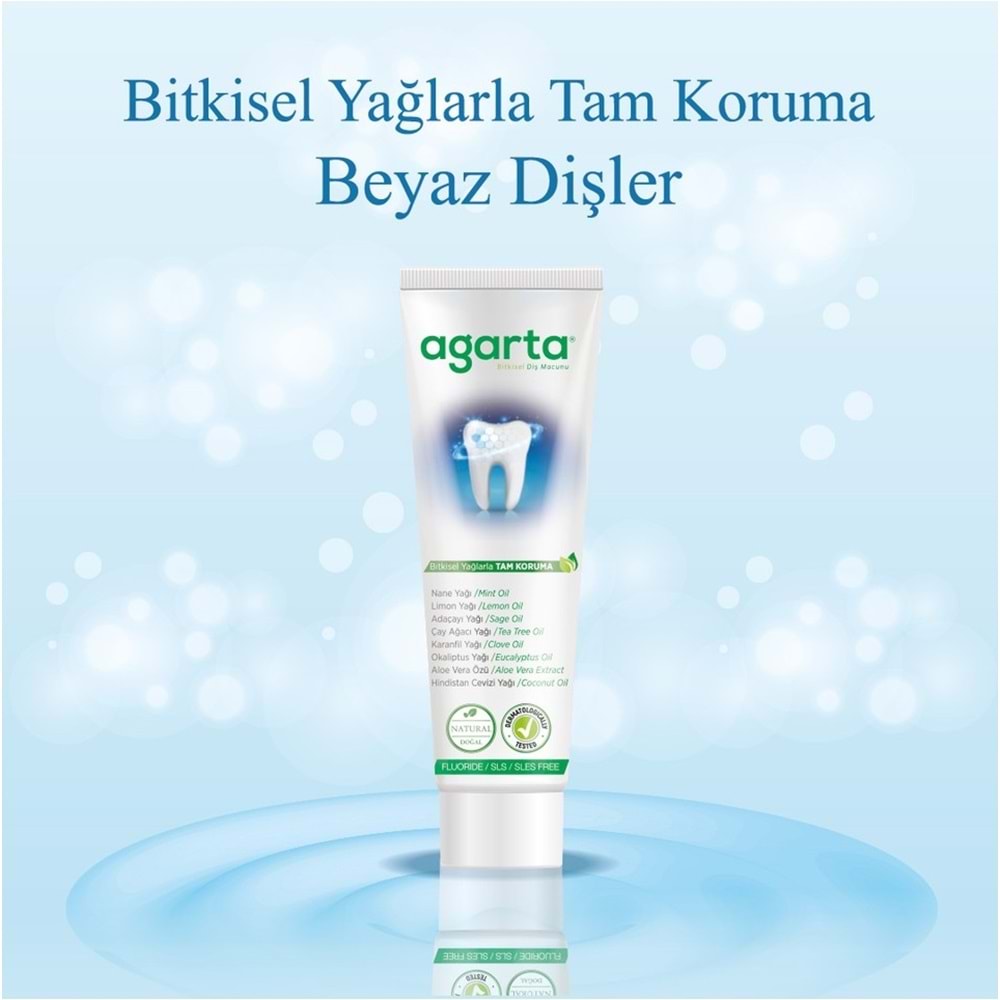 Agarta Doğal Diş Macunu 100ML Bitki Özlü (9 Lu Set)