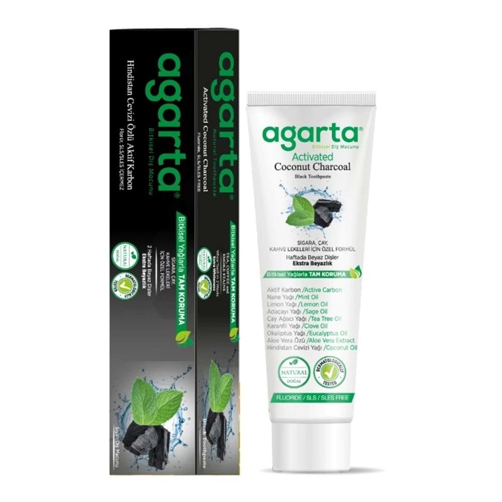 Agarta Doğal Diş Macunu 100ML Aktif Karbonlu (3 Lü Set)