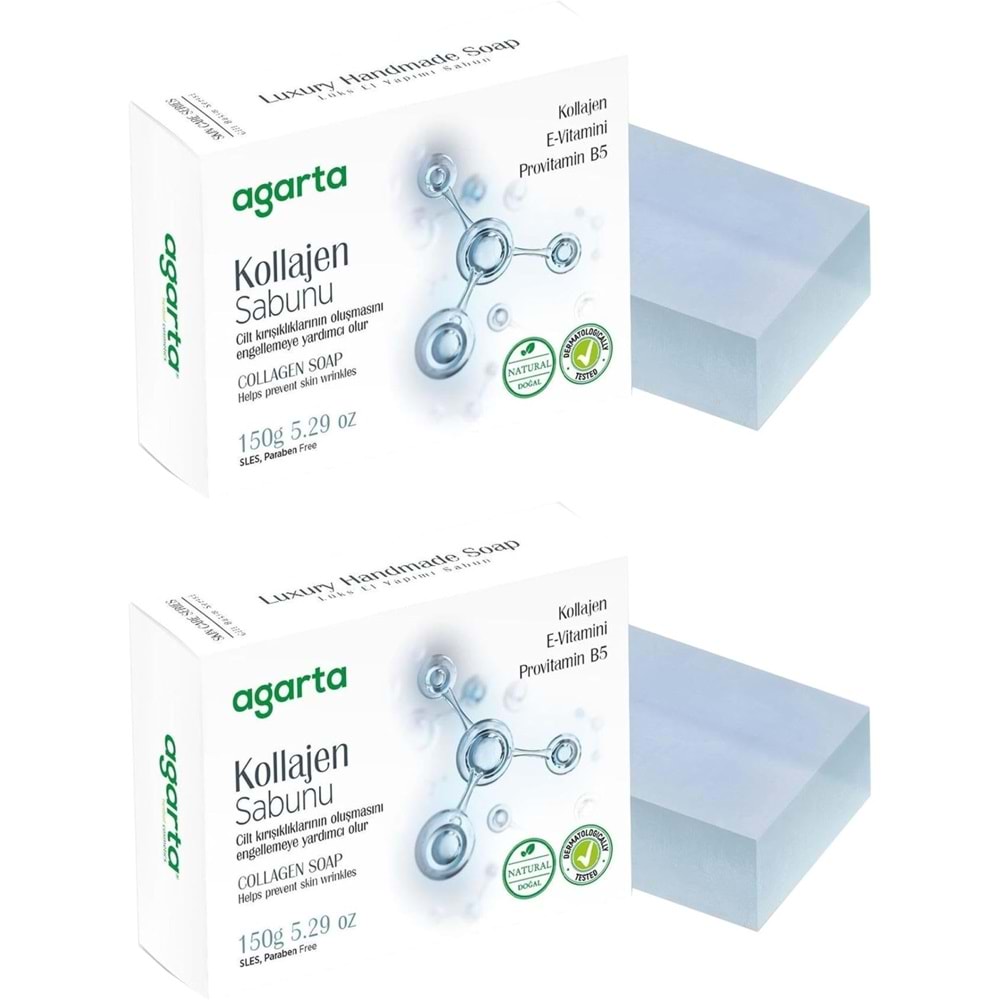 Agarta El Yapımı Doğal Sabun 150GR Kollajen (2 Li Set)