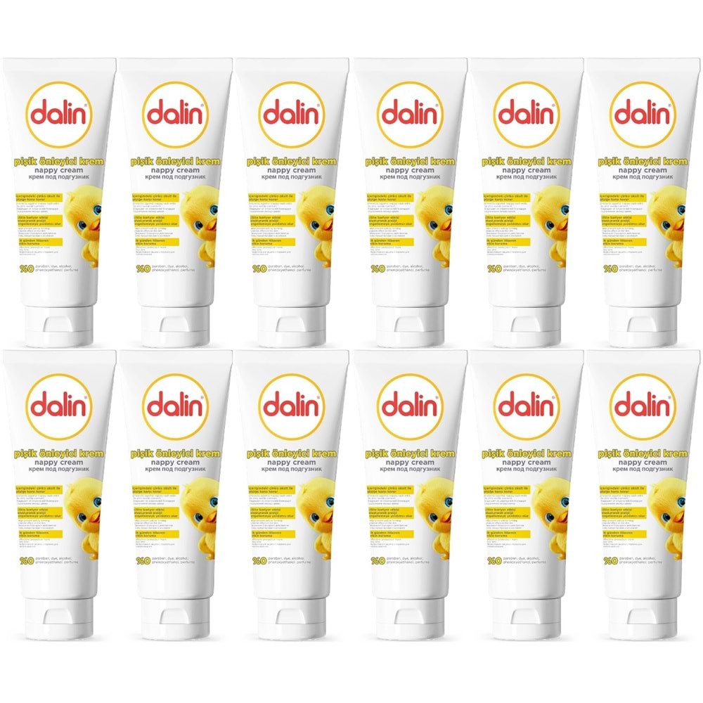 Dalin Pişik öneliyici Krem/Pişik Kremi 100ML (Bebekler İçin) (12 Li Set)