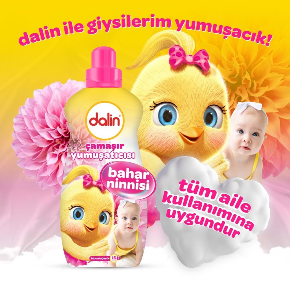 Dalin Çamaşır Yumuşatıcı 1500ML Bahar Ninnisi (9 Lu Set) (Bebeklere Özel)