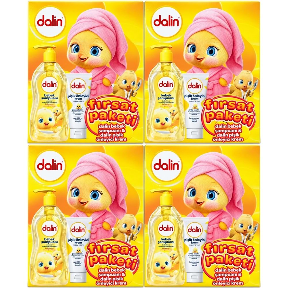 Dalin Bebek Şampuanı 700 ML + Pişik Önleyici Krem 100 ML Fırsat Paketi (4 Lü Set)