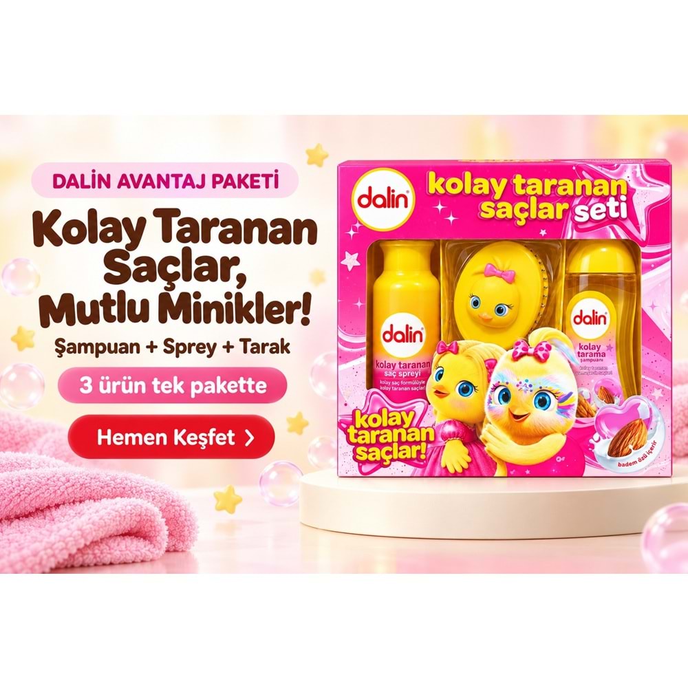 Dalin Kolay Taranan Saçlar Seti (Şampuan + Sprey + Tarak) Avantaj Paket (4 Lü Set)