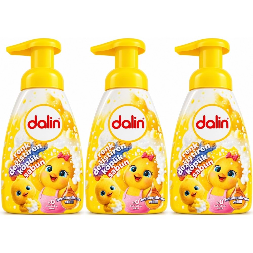 Dalin Köpük Sabun 200 ML Renk Değiştiren (Çocuklar İçin) (3 Lü Set)