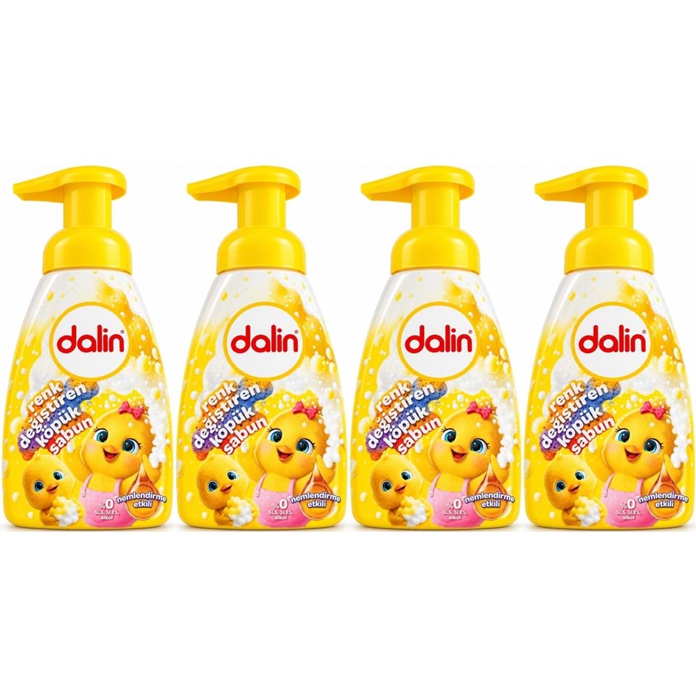 Dalin Köpük Sabun 200 ML Renk Değiştiren (Çocuklar İçin) (4 Lü Set)