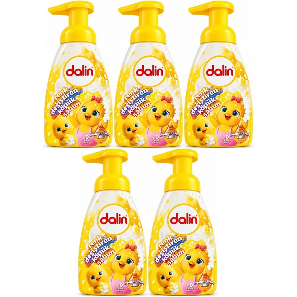 Dalin Köpük Sabun 200 ML Renk Değiştiren (Çocuklar İçin) (5 Li Set)