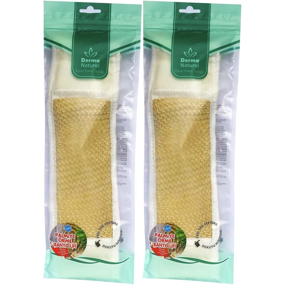Derma Naturel Palmiye Örme İpli Banyo Kemeri (8*24CM) (2 Li Set)