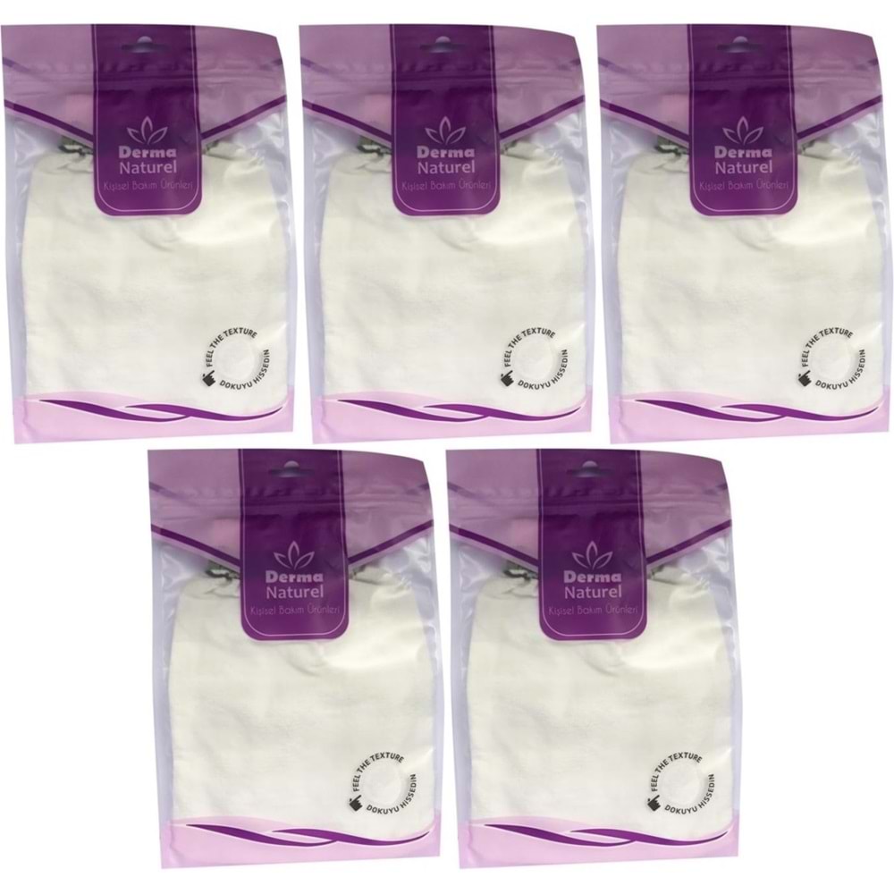 Derma Naturel Krep Lastikli Kese MS-20 (5 Li Set)