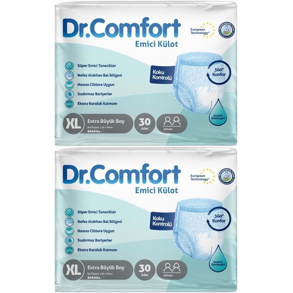 Dr.Comfort Yetişkin Bezi Emici Külot Ekstra Büyük XL 60 Adet 2Pk x 30