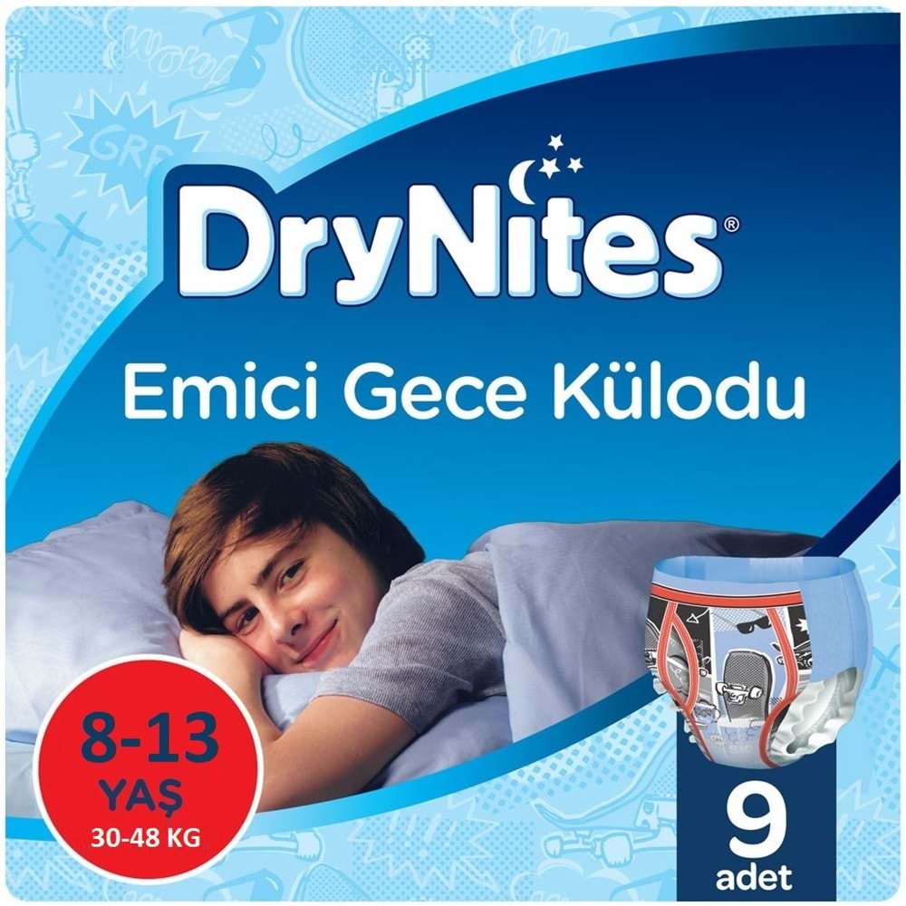 Drynites Emici Gece Külodu/Külot Bez Erkek 8-13Yaş 30-48KG Large 36 Adet 4PK*9 Alt Islatmalara Karşı