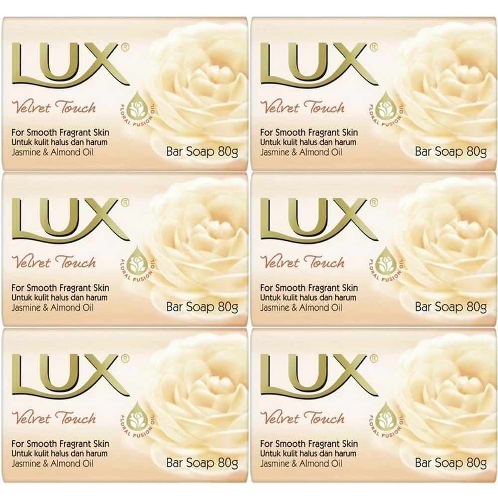 Lux Sabun 80GR Velvet Touch (Kadife Dokunuş) (6 Lı Set)