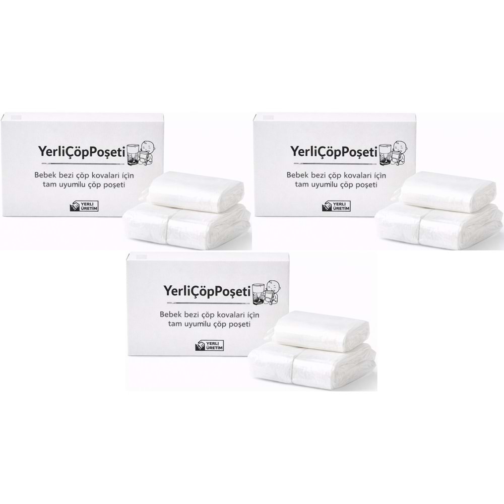 Mandaş Tommee Tippee Twist & Click Çöp Poşeti Tam Uyumlu Yerli (3 Lü Yedek Set) KOVASIZ (3 Lü Set)