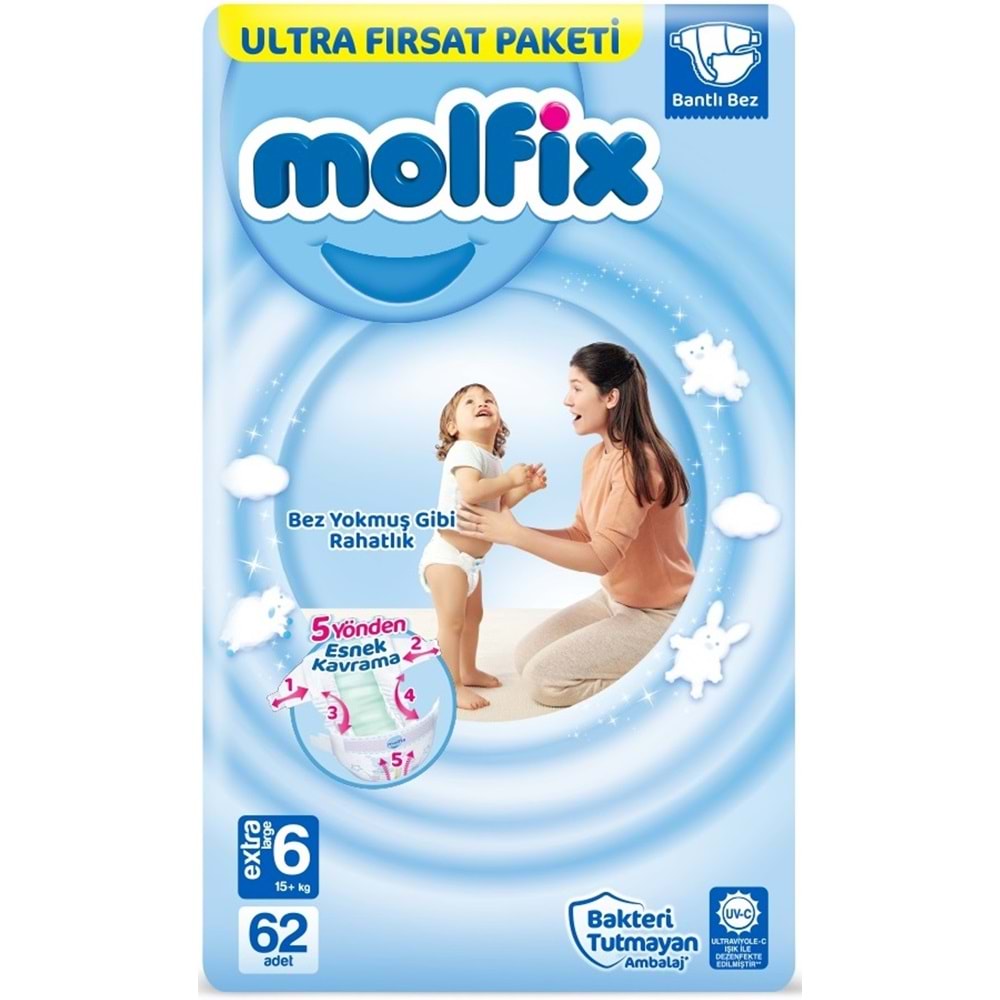 Molfix Bebek Bezi 6 Beden 15+ KG Extra Large 248 Adet Avantaj Ultra Fırsat Pk