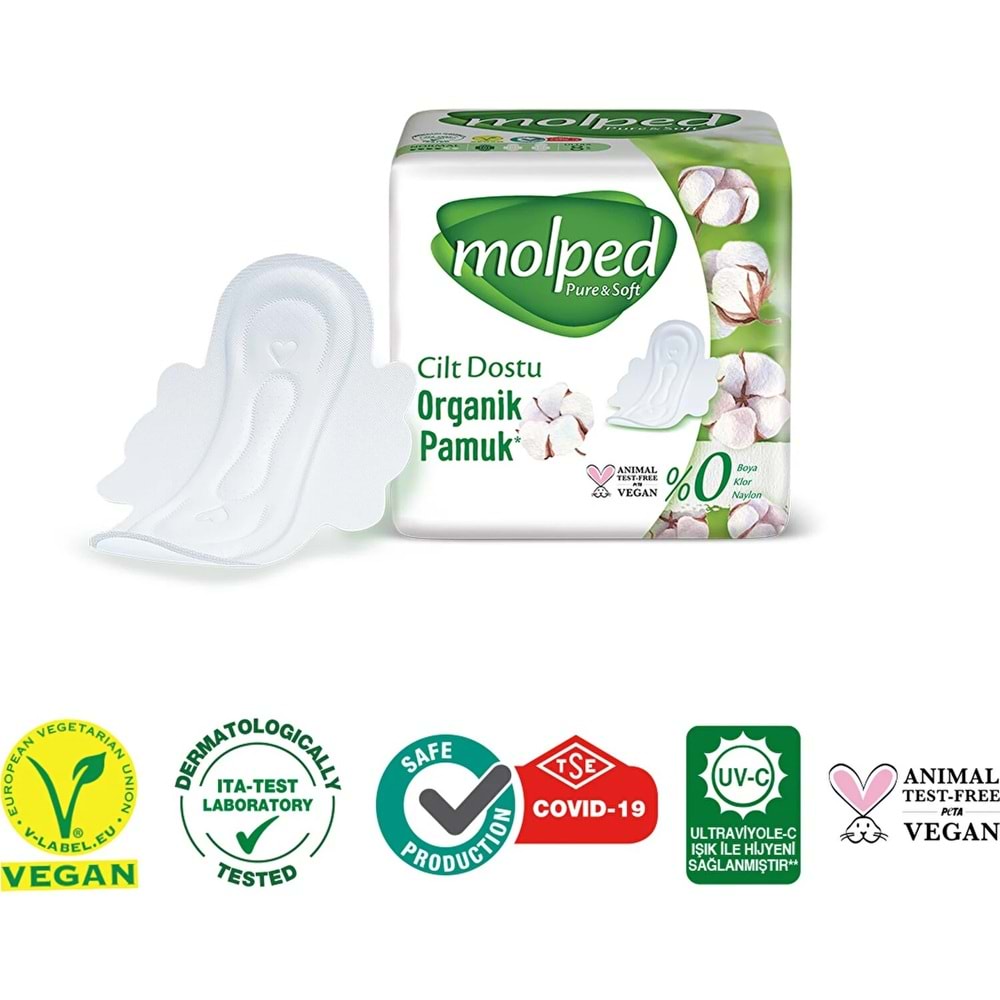Molped Pure&Soft Hijyenik Ped Gece 60 (2PK*30) Adet Mega Pk