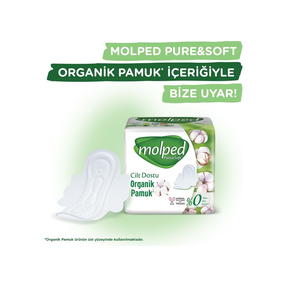 Molped Pure&Soft Hijyenik Ped Gece 60 (2PK*30) Adet Mega Pk