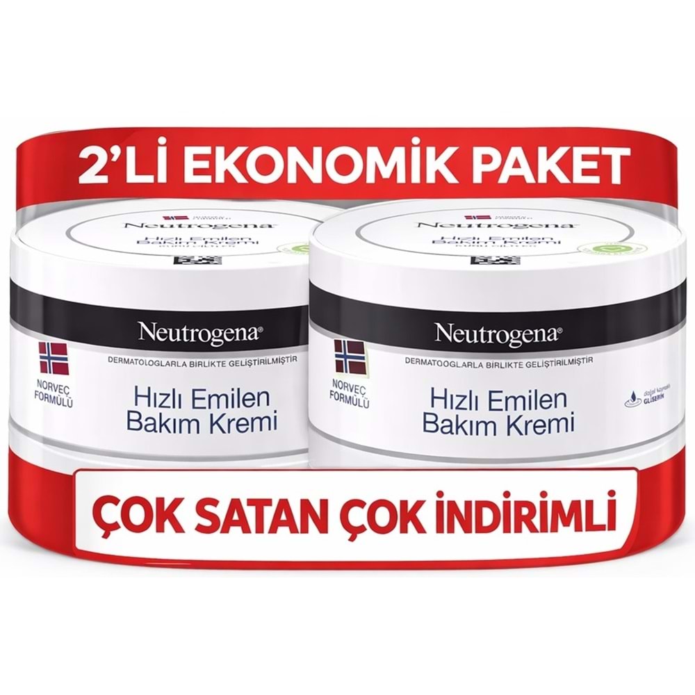 Neutrogena Norveç Formülü Hızlı Emilen Bakım Kremi 200ML+200ML 400ML Avantaj PK (5 Li Set)