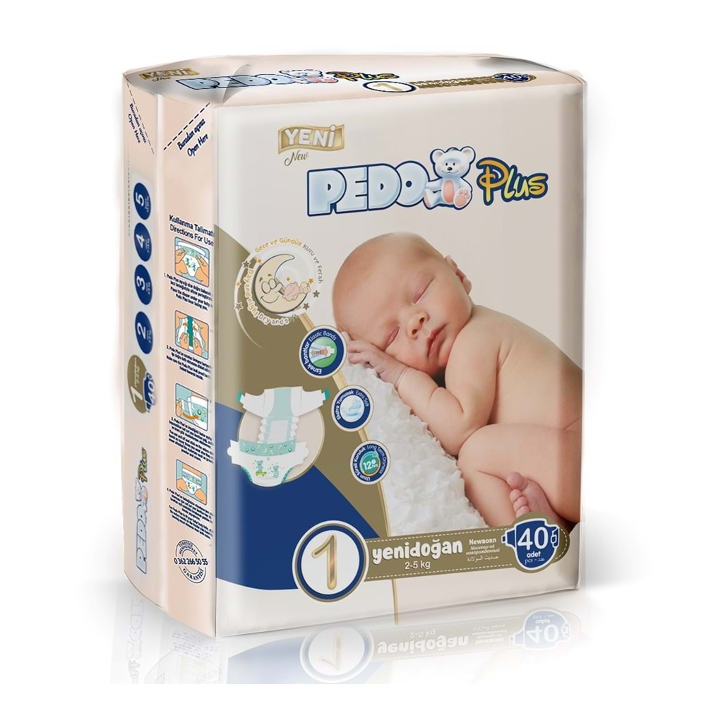 Pedo Plus Bebek Bezi 1 Beden 2-5 KG Yeni Doğan 240 Adet Jumbo Avantaj Pk