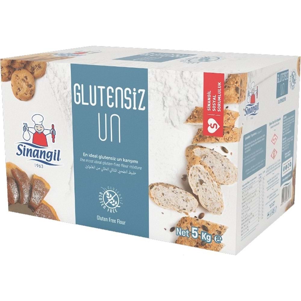 Sinangil Glutensiz Un 20KG (20000GR) Kutu Çölyak Diyetine Uygun (4PK*5KG)
