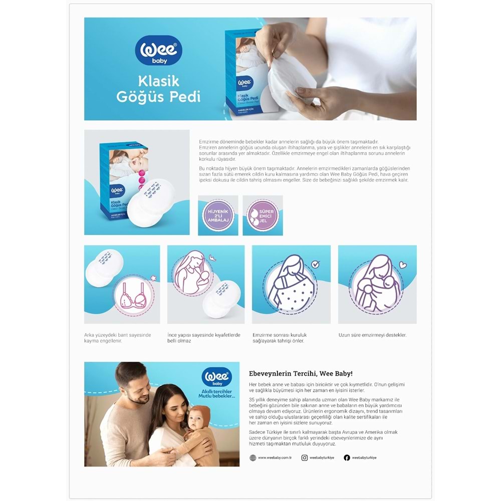 Wee Baby Klasik Göğüs Pedi (40 Lı) 320 Adet (8PK*40)