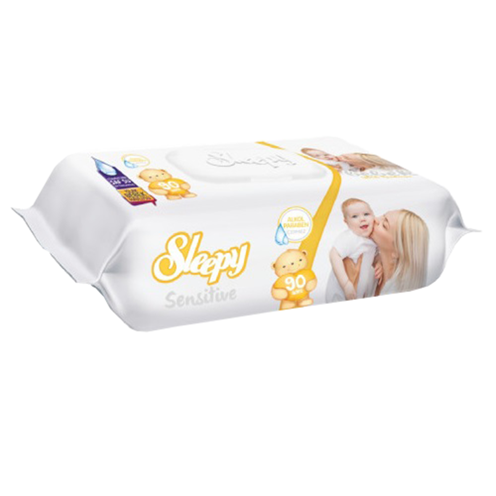 Sleepy Islak Havlu Mendil 90 Yaprak Sensitive 48 Li Set Plastik Kapaklı 4320 Yaprak
