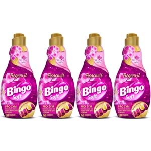 Bingo Soft Çamaşır Yumuşatıcı Konsantre 1440ML Begonvil (4 Lü Set)