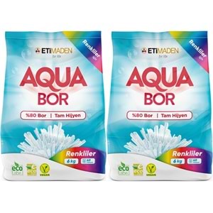AquaBor Matik Toz Çamaşır Deterjanı 12KG (Renkliler İçin) 80 Yıkama (2PK*6KG)