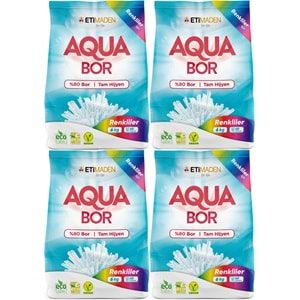 AquaBor Matik Toz Çamaşır Deterjanı 24KG (Renkliler İçin) 160 Yıkama (4PK*6KG)