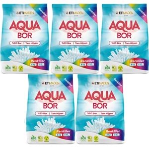 AquaBor Matik Toz Çamaşır Deterjanı 30KG (Renkliler İçin) 200 Yıkama (5PK*6KG)