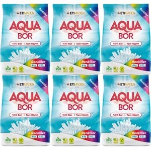 AquaBor Matik Toz Çamaşır Deterjanı 36KG (Renkliler İçin) 240 Yıkama (6PK*6KG)
