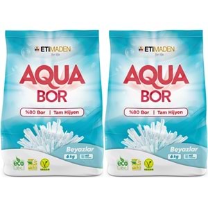 AquaBor Matik Toz Çamaşır Deterjanı 12KG (Beyazlar İçin) 80 Yıkama (2PK*6KG)