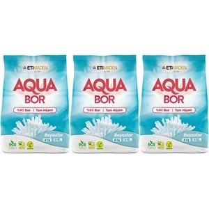 AquaBor Matik Toz Çamaşır Deterjanı 18KG (Beyazlar İçin) 120 Yıkama (3PK*6KG)