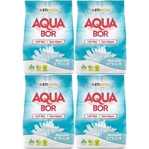 AquaBor Matik Toz Çamaşır Deterjanı 24KG (Beyazlar İçin) 160 Yıkama (4PK*6KG)