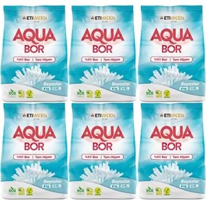 AquaBor Matik Toz Çamaşır Deterjanı 36KG (Beyazlar İçin) 240 Yıkama (6PK*6KG)