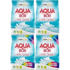 AquaBor Matik Toz Çamaşır Deterjanı 24KG Beyazlar+Renkliler 160 Yıkama (4PK*6KG)