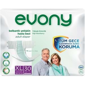 Evony Yetişkin Bezi Bel Bantlı Tekstil Yüzey Ekstra Büyük 60 Adet+ Yatak Koruyucu Örtü 30 Adet