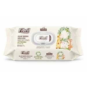 Fibril Islak Havlu Bebek Mendil 90 Yaprak Zeytinyağlı Plastik Kapaklı (3 Lü Set) 270 Yaprak