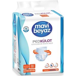 Mavi Beyaz Ped Emici Külot Yetişkin Bezi XL - Extra Large - Ekstra Büyük 240 Adet