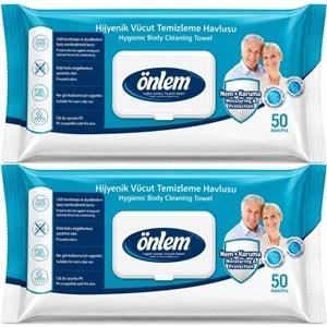 Önlem Hijyenik Vücut Temizleme Islak Mendil Havlu 100 Yaprak (2PK*50)