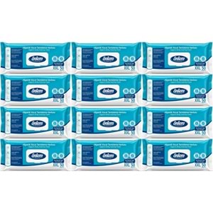 Önlem Hijyenik Vücut Temizleme Islak Mendil Havlu 600 Yaprak (Ebat XXL) (12PK*50)