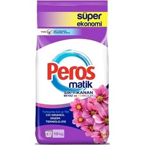 Peros Matik Toz Çamaşır Deterjanı 20KG Yıldız Çiçeği (Beyaz ve Renkliler) (134 Yıkama) (2PK*10KG)