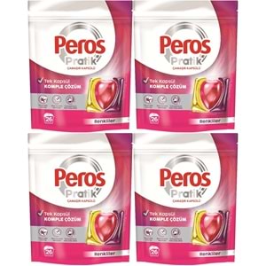 Peros Pratik Matik Çamaşır Deterjanı Kapsülü - Tableti 104 Adet Renkliler (4PK*26)