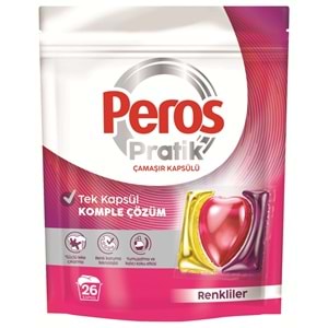 Peros Pratik Matik Çamaşır Deterjanı Kapsülü - Tableti 156 Adet Renkliler (6PK*26)