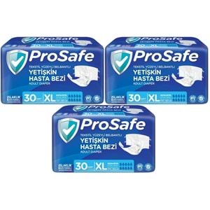 Prosafe Yetişkin Bezi Bel Bantlı Tekstil Yüzey XL-Extra Large Boy 90 Adet (3PK*30)