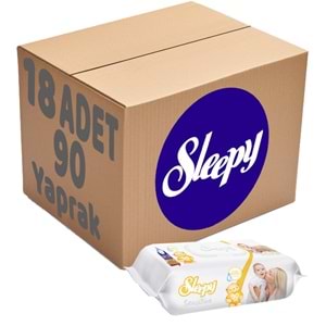 Sleepy Islak Havlu Mendil 90 Yaprak Sensitive 18 Li Set Plastik Kapaklı